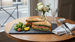 découvrez notre recette gourmande et équilibrée de sandwich healthy au saumon, agrémenté d'une sauce béchamel allégée, pour un repas savoureux et léger.