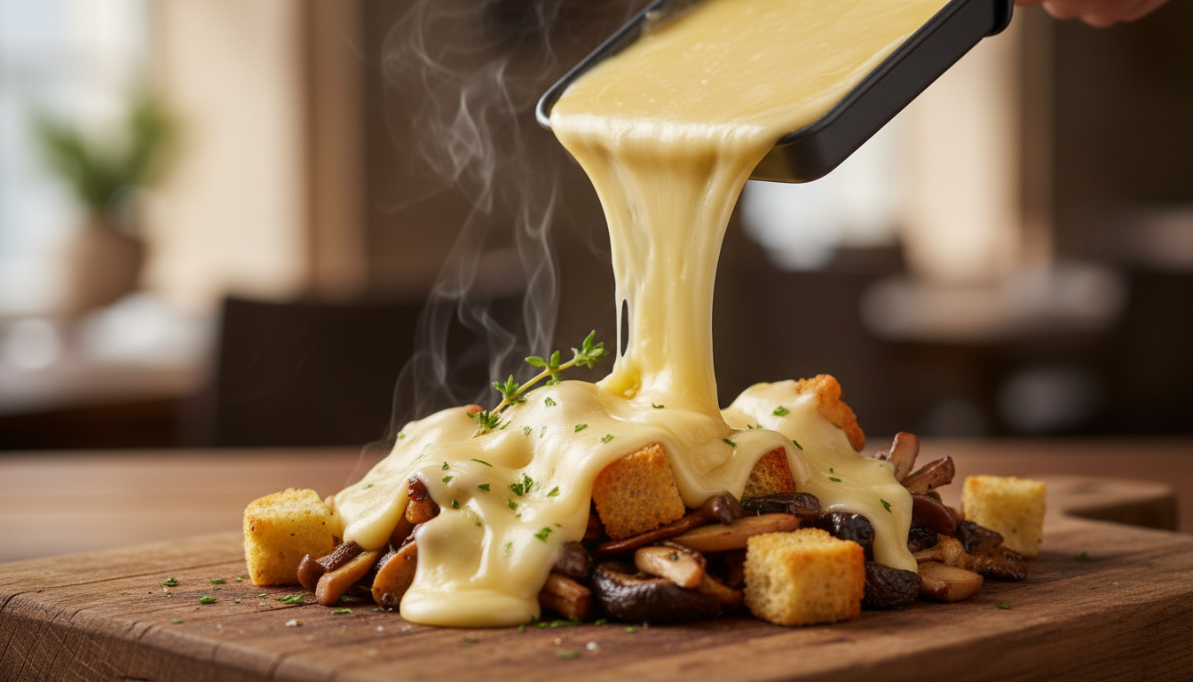 découvrez une recette originale de raclette revisitée avec des champignons savoureux et des croûtons croustillants. une expérience gourmande unique à ne pas manquer pour régaler vos papilles.