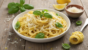 découvrez notre recette de spaghetti crémeux au citron, basilic frais et parmesan, pour un dîner savoureux qui vous transporte au cœur de l'italie.