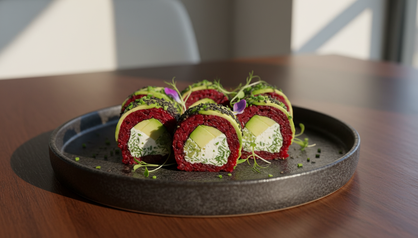 découvrez une recette originale de sushi à la betterave, avocat et fromage de provence, alliant fraîcheur et saveurs authentiques pour un repas unique et gourmand.
