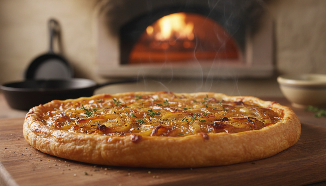 découvrez la tarte alsacienne aux oignons confits et son secret étonnant au moment du service qui transforme chaque bouchée en une expérience gustative inoubliable.