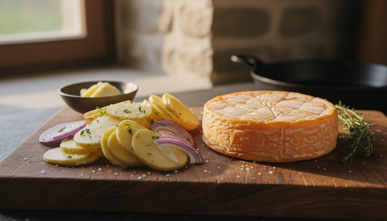 découvrez notre recette simple et savoureuse de tartiflette gourmande au maroilles, alliant le fondant du fromage à la richesse des pommes de terre pour un plat réconfortant.