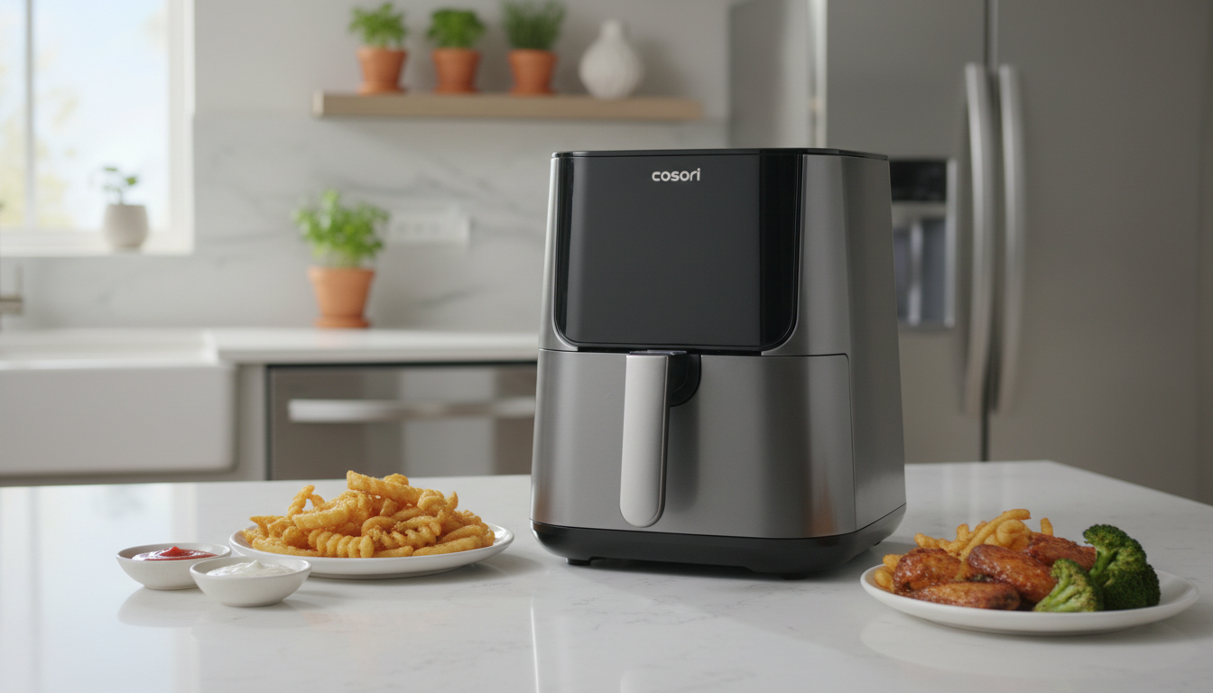 découvrez notre test complet de la friteuse sans huile cosori air fryer twinfry 10l, équipée d'un contrôle intelligent pour une cuisson saine, rapide et facile.