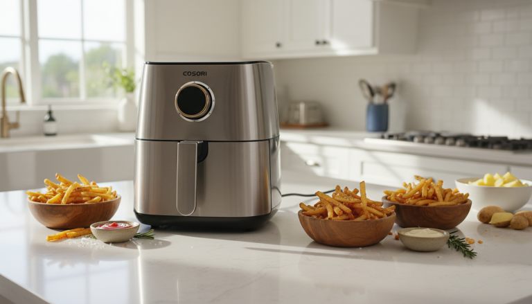 découvrez notre test complet de la friteuse sans huile cosori air fryer twinfry 10l, équipée d'un contrôle intelligent pour une cuisson saine et précise. performance, design et fonctionnalités détaillées.