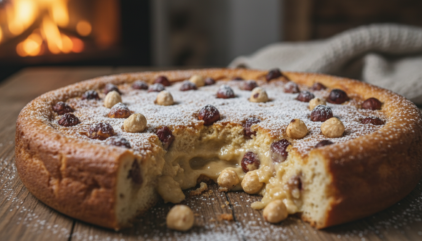 découvrez un clafoutis hivernal simple à réaliser, avec un cœur fondant et des noisettes croquantes, pour un moment gourmand et réconfortant.