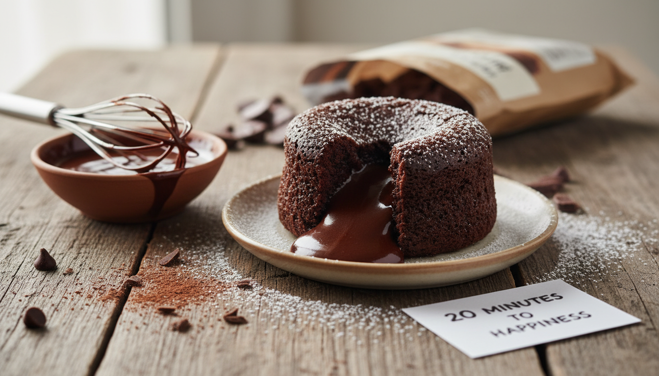 découvrez notre recette de fondant au chocolat ultra moelleux, prêt en seulement 20 minutes. simplicité et gourmandise garanties pour un dessert rapide et délicieux.