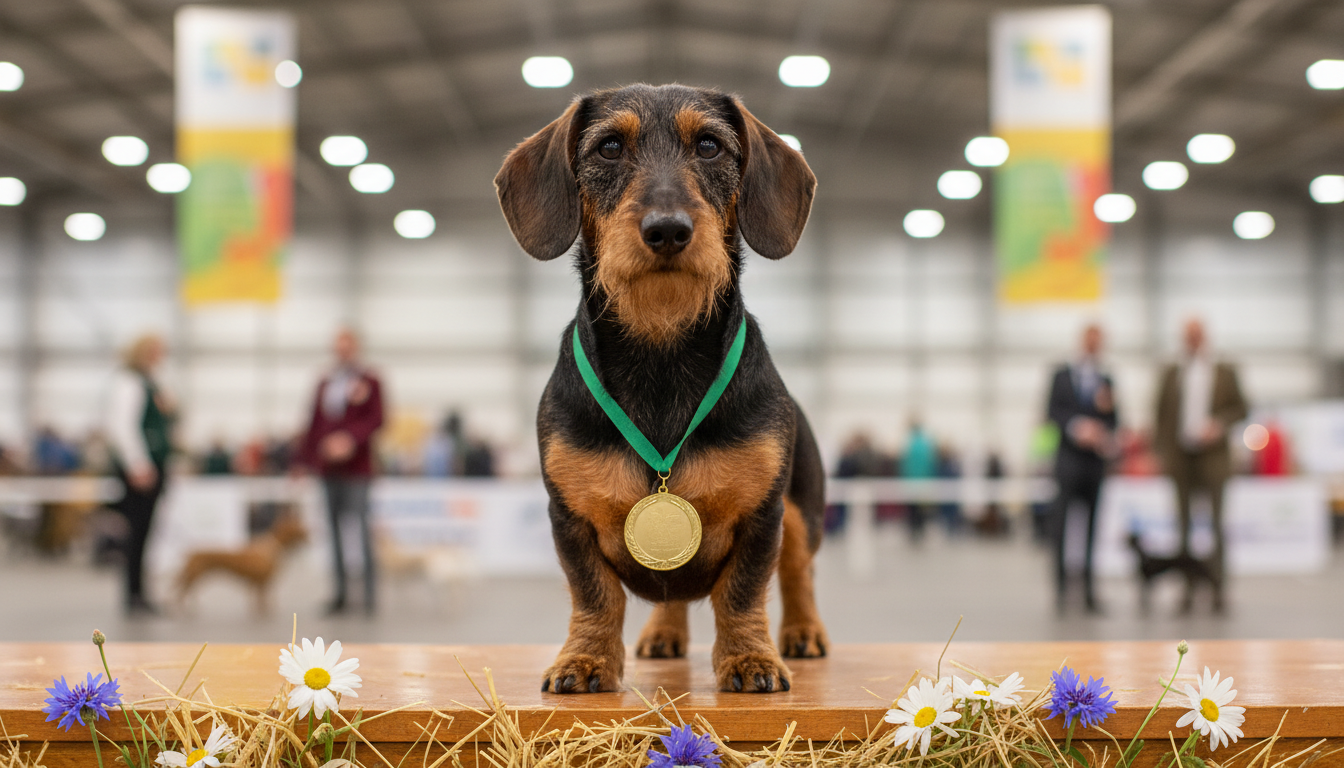 un teckel à poil dur originaire de charente remporte la médaille d’or au salon de l’agriculture, mettant en lumière l’excellence canine de la région.