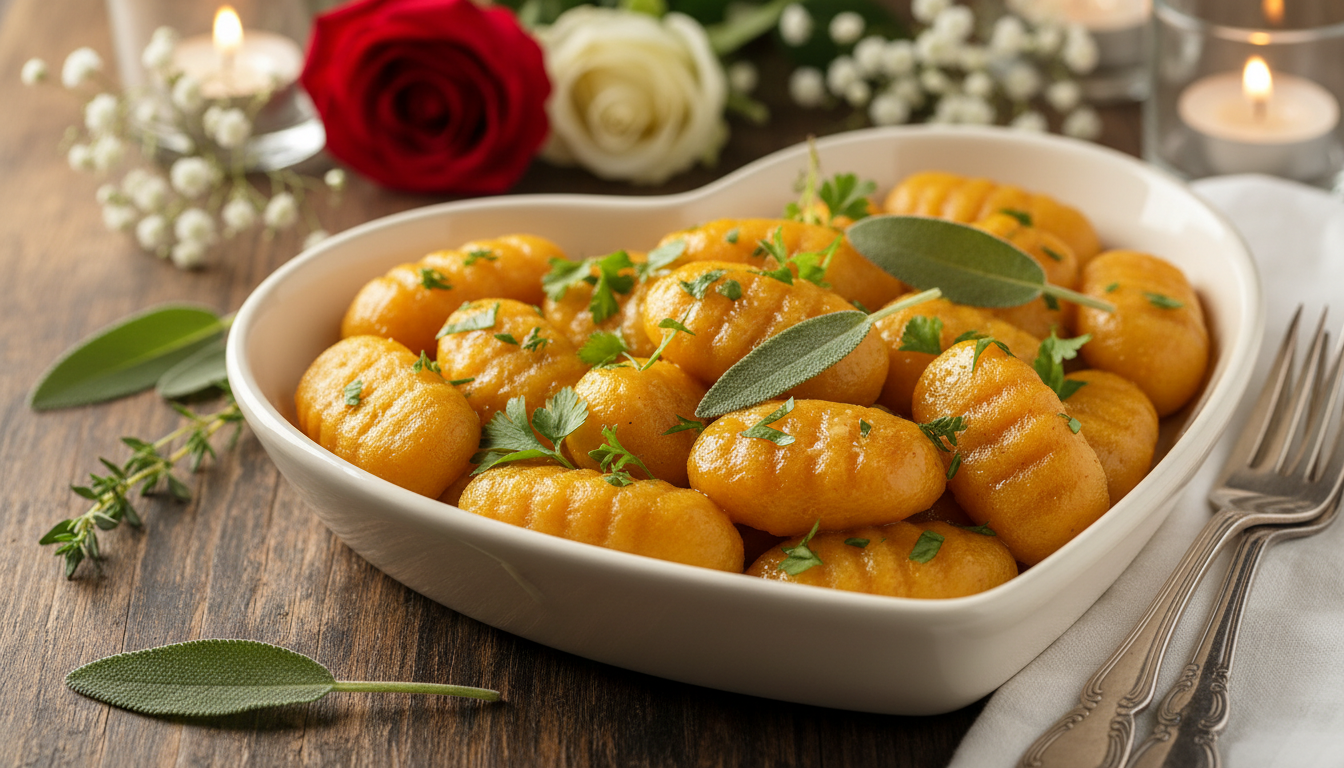 découvrez une recette gourmande et végétale pour la saint-valentin avec ces gnocchis fondants à la courge, parfaits pour un repas romantique et sain.