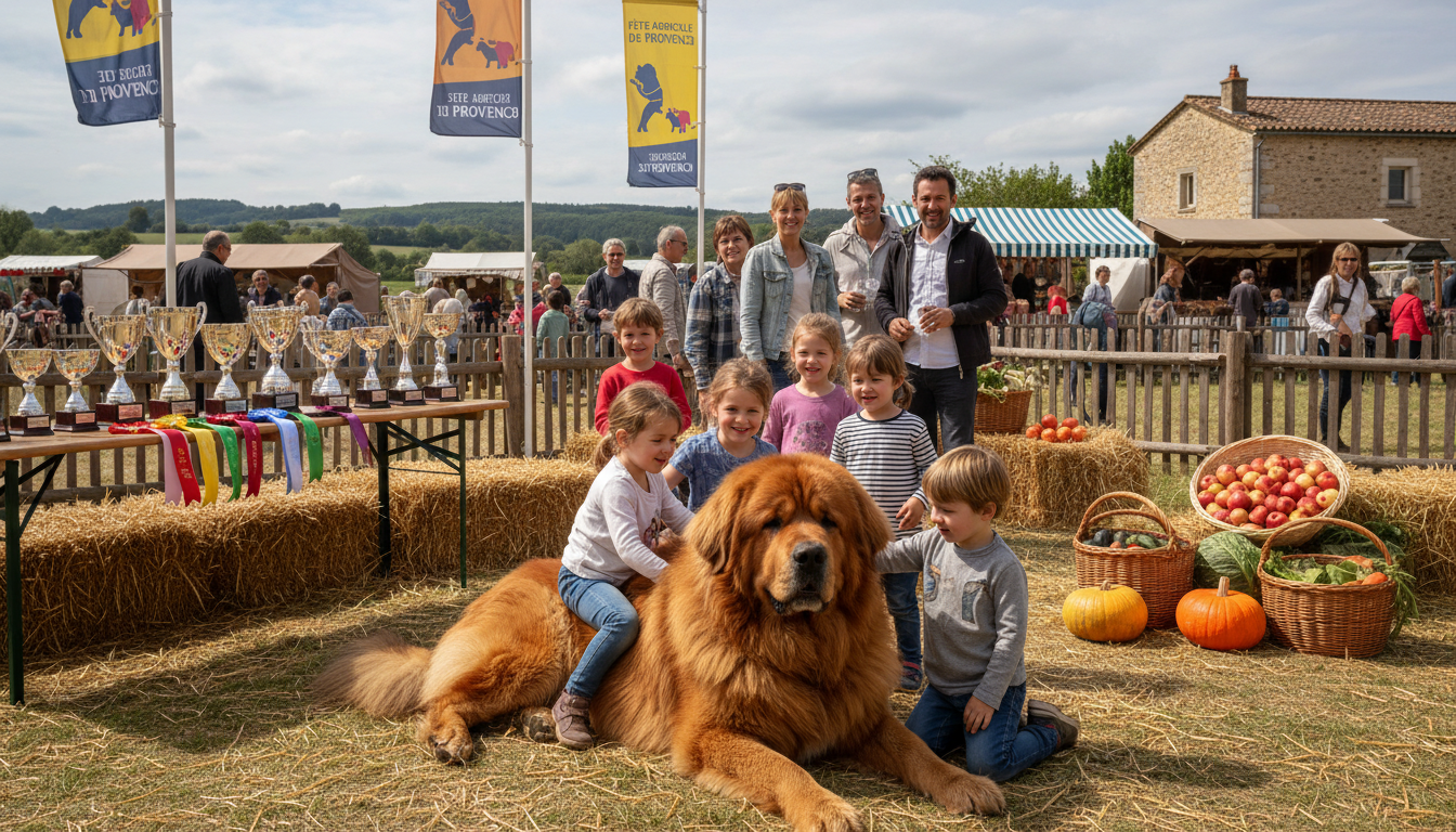 découvrez l'histoire d'un dogue du tibet originaire de mayenne, sacré « champion de france » au salon de l’agriculture lors du concours général agricole, une fierté locale et nationale.