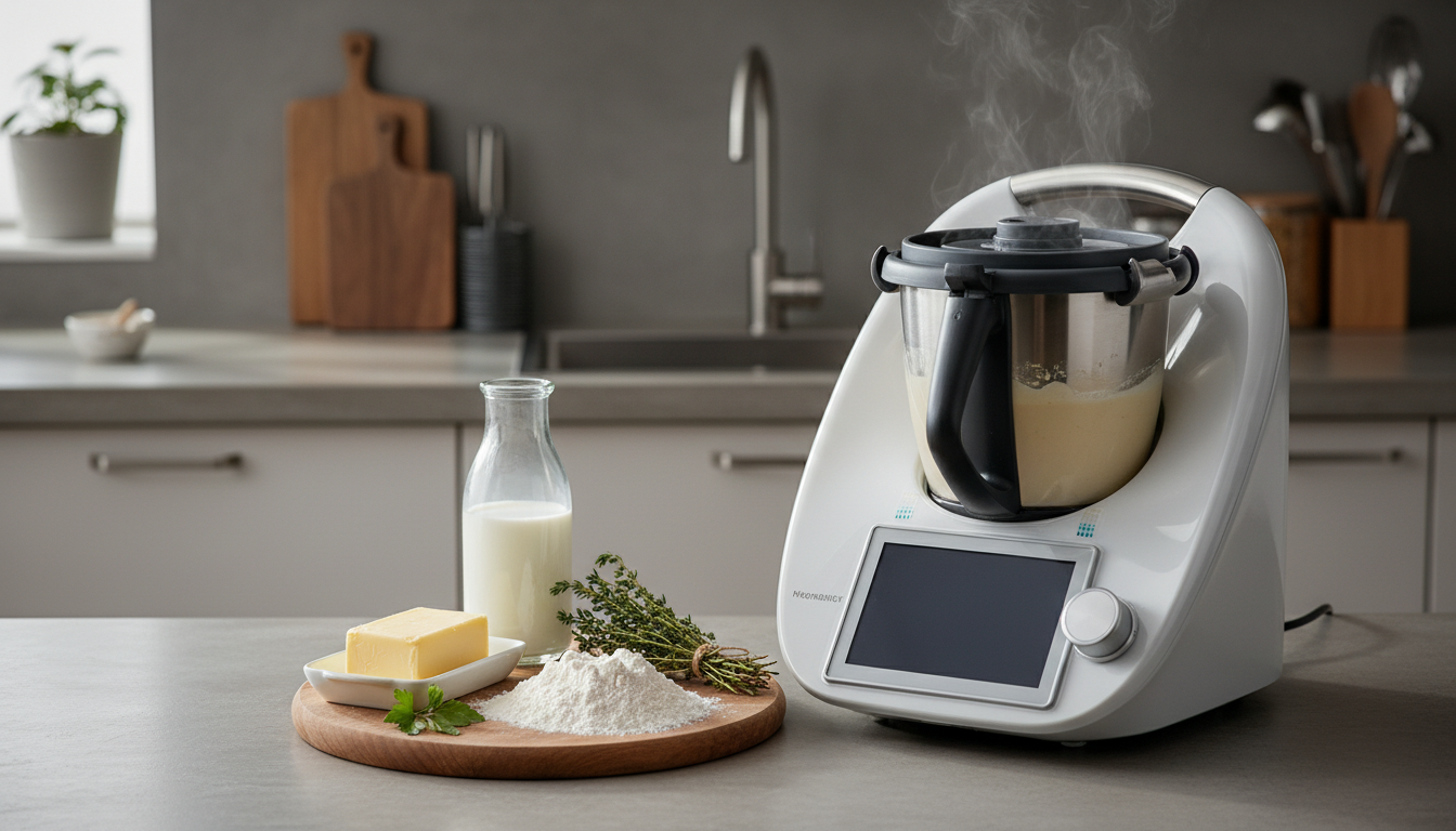 découvrez comment préparer une béchamel légère et onctueuse avec votre thermomix en un temps record. une recette simple et rapide pour accompagner tous vos plats.