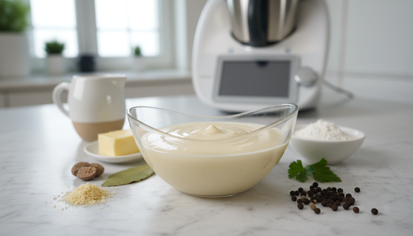 découvrez comment préparer une sauce béchamel légère et onctueuse en un rien de temps avec votre thermomix. une recette simple et rapide pour sublimer vos plats.