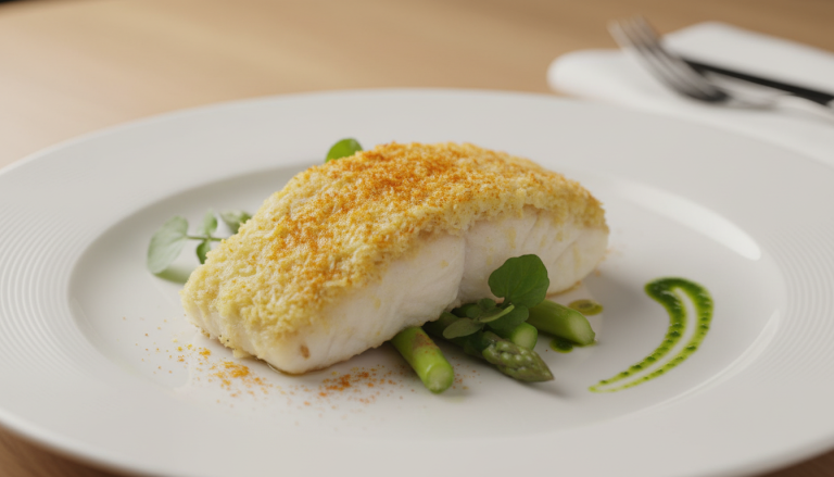découvrez notre recette de cabillaud délicat en croûte croustillante au parmesan, relevée d'un parfum épicé au curry pour un mariage savoureux et original.
