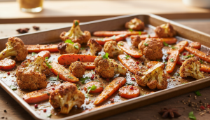 découvrez ce bol de mars alliant légumes rôtis et quinoa, un plat savoureux qui marie à la perfection la chaleur d'un dîner hivernal et la fraîcheur des saveurs printanières.