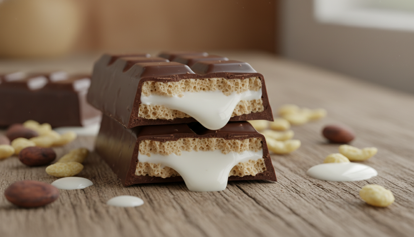 savourez des barres chocolatées maison au cœur lacté et croustillant, une recette simple et délicieuse bien meilleure que celles du supermarché !