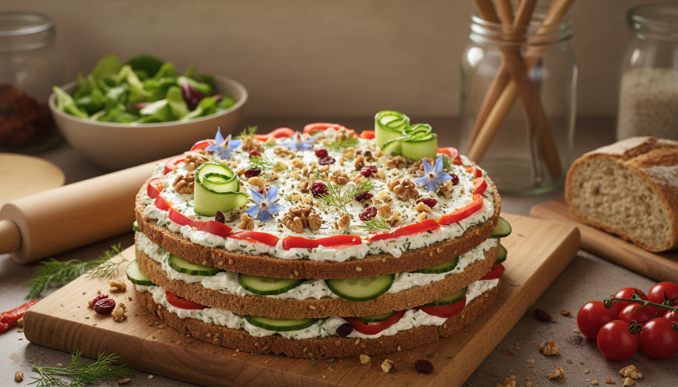 découvrez comment préparer un sandwich cake au chèvre gourmand et original, parfait pour vos apéritifs ou repas conviviaux. une recette simple et délicieuse qui surprendra vos invités.