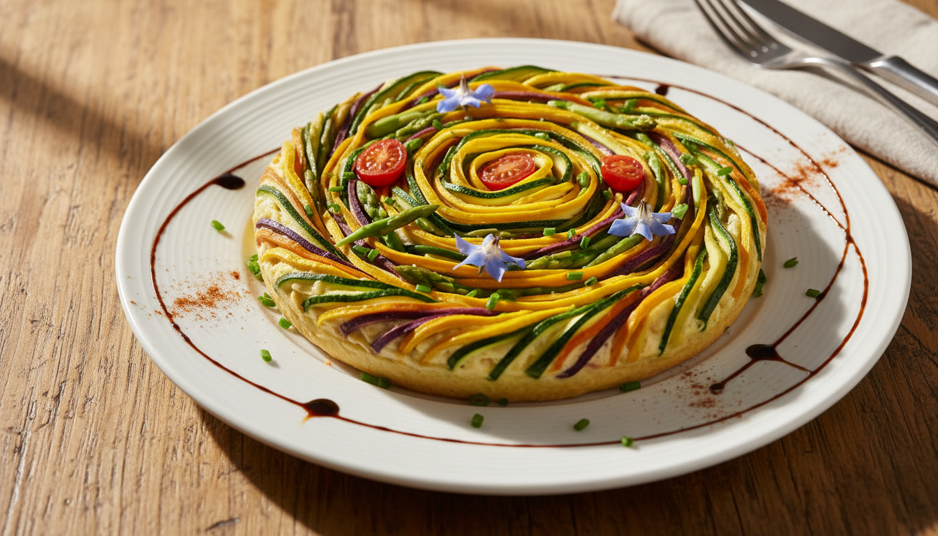 découvrez notre quiche en spirales légèrement végétarienne, une délicieuse fusion de saveurs raffinées pour un repas gourmand et sain.