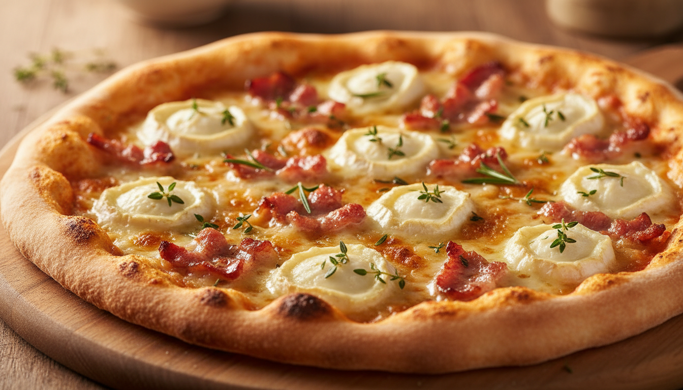 découvrez notre recette gourmande de pizza au fromage de chèvre et lardons, un délice savoureux à tester pour régaler vos papilles facilement et rapidement.