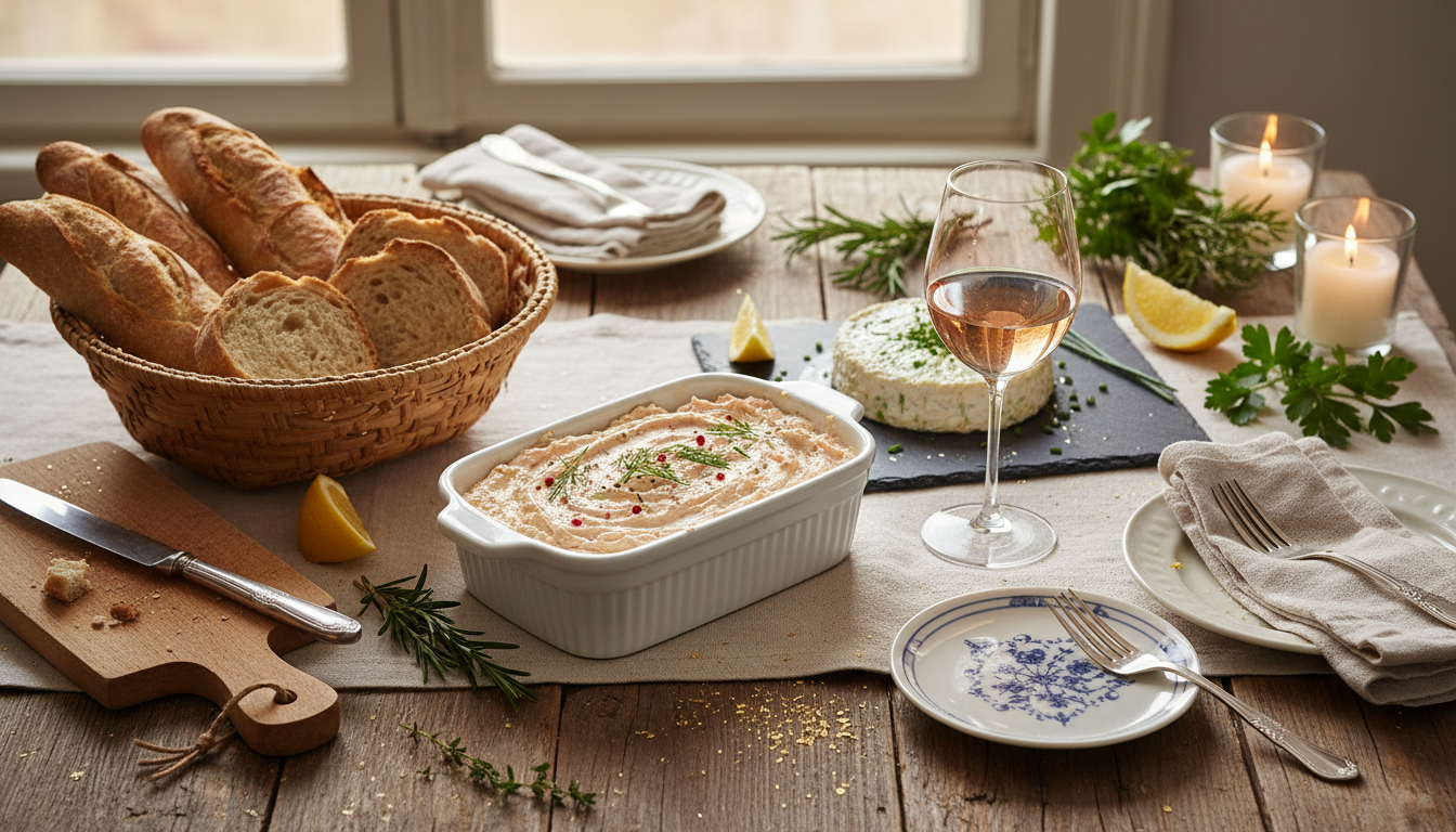 découvrez notre recette savoureuse de délice de rillettes de saumon et fromage frais, idéale pour un apéritif gourmand et facile à préparer.