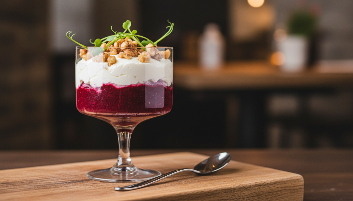 découvrez notre recette savoureuse de délice en verrine alliant betterave fondante et fromage frais pour un apéritif frais et gourmand.