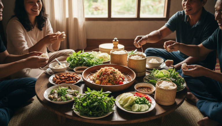découvrez la fraîcheur exotique avec notre salade légère de papaye verte, une spécialité authentique venue tout droit du laos, parfaite pour un repas sain et savoureux.