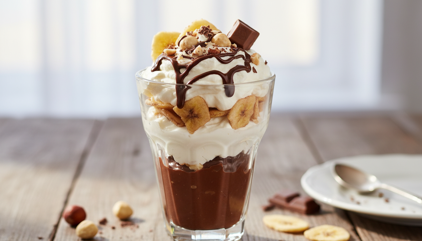 découvrez notre recette irrésistible de délice onctueux au kinder, banane et noisettes, parfaite pour un dessert gourmand et facile à préparer.