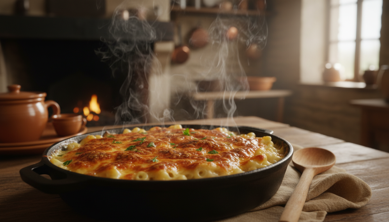 découvrez une recette gourmande et onctueuse de gratin de macaroni à la crème fraîche, parfaite pour un repas réconfortant en famille.