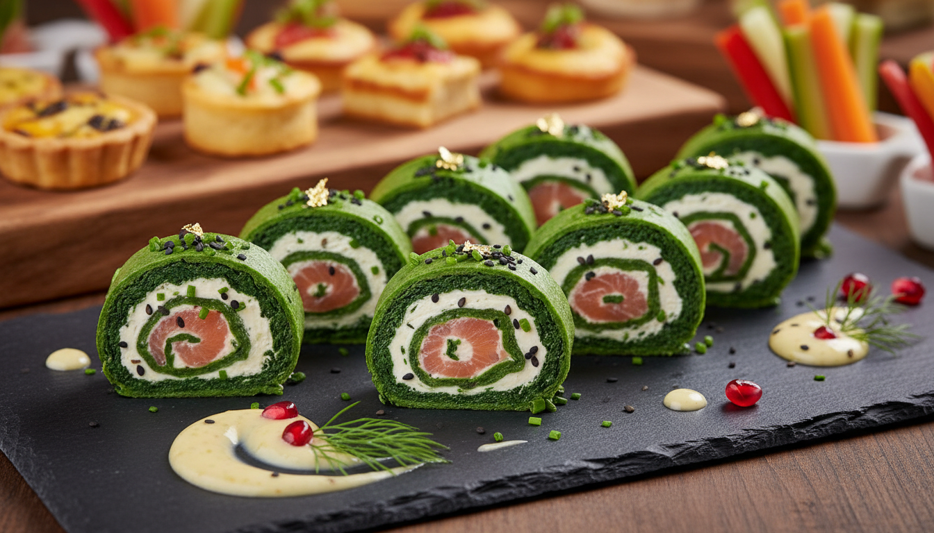 découvrez notre recette de délice roulé aux épinards, saumon fumé et fromage frais, une combinaison gourmande parfaite pour une explosion de saveurs en bouche.