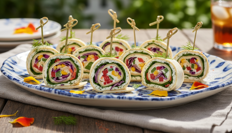 découvrez nos délices apéritifs : des roulés gourmands réalisés avec du fromage frais et des légumes croquants pour un snack savoureux et léger. parfaits pour vos repas conviviaux !