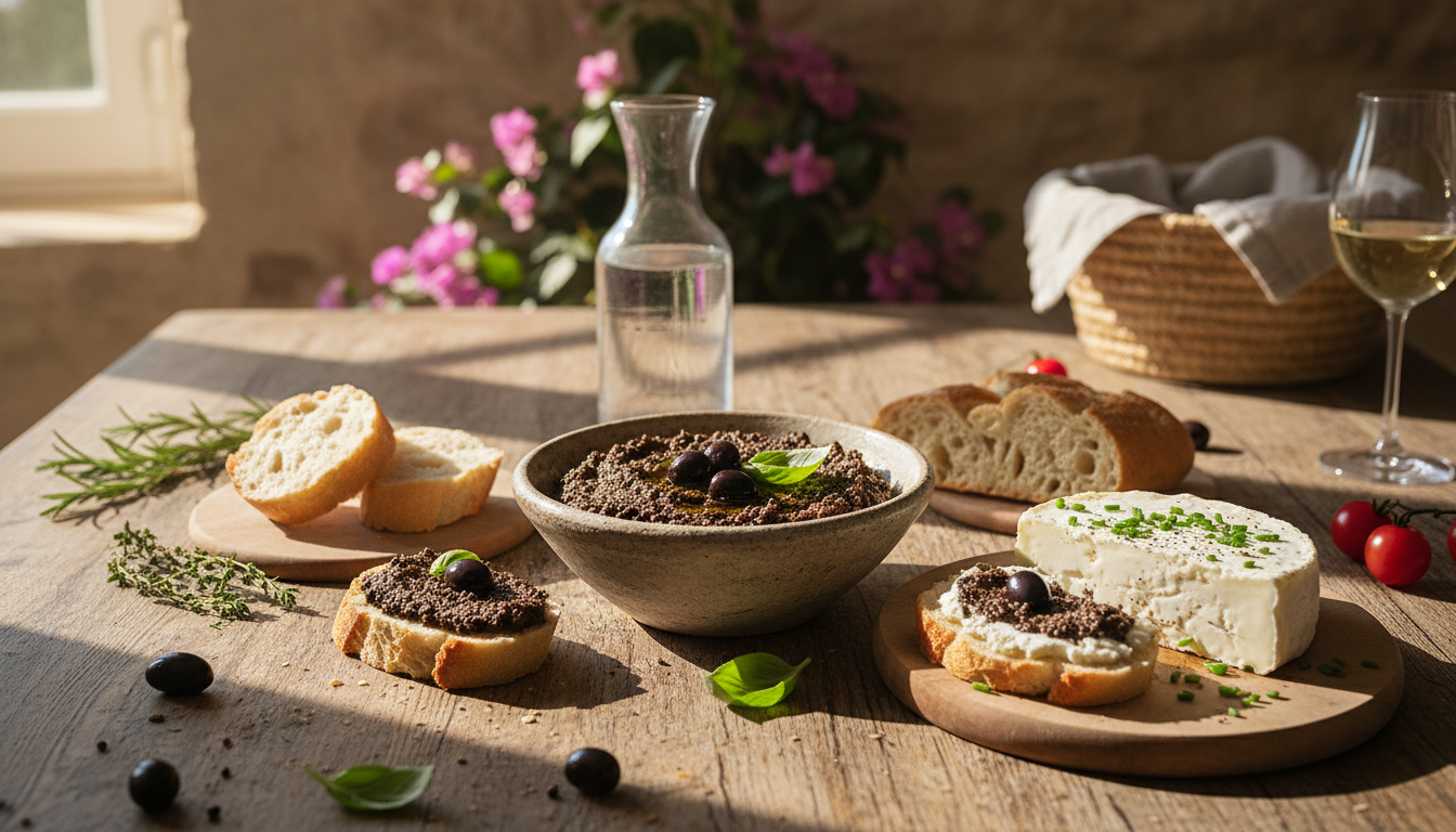 découvrez notre recette facile et gourmande de tapenade d'olives noires au chèvre frais, idéale pour un apéritif savoureux et rapide à préparer.