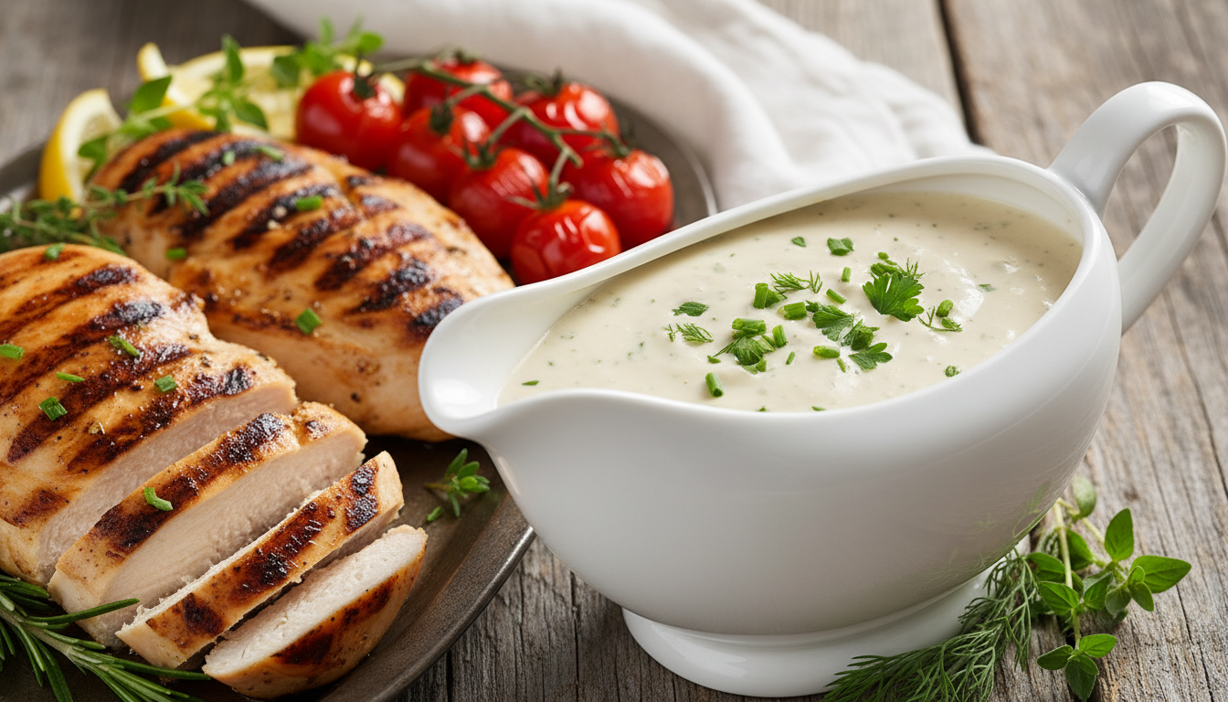 découvrez notre sauce onctueuse à l'ail et aux fines herbes, idéale pour rehausser le goût de vos plats avec une touche savoureuse et gourmande.