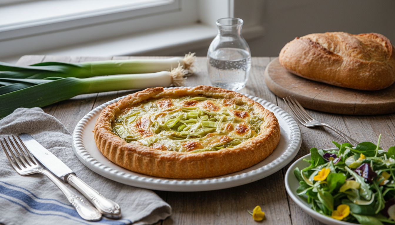 découvrez notre recette simple et légère de tarte aux poireaux, parfaite pour un repas savoureux sans culpabilité. facile à préparer, saine et délicieuse !