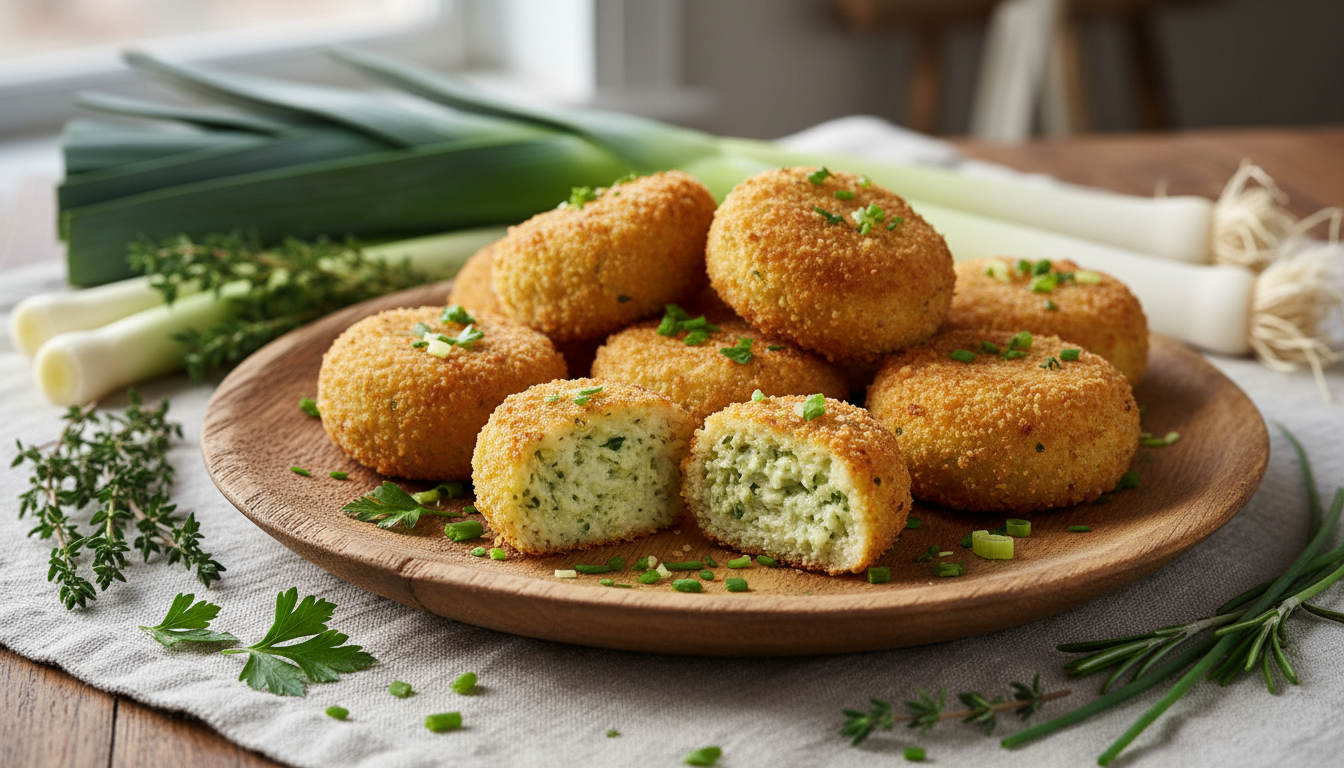 découvrez une recette simple et gourmande de croquettes légères aux poireaux et fines herbes, parfaites pour un repas savoureux et équilibré.
