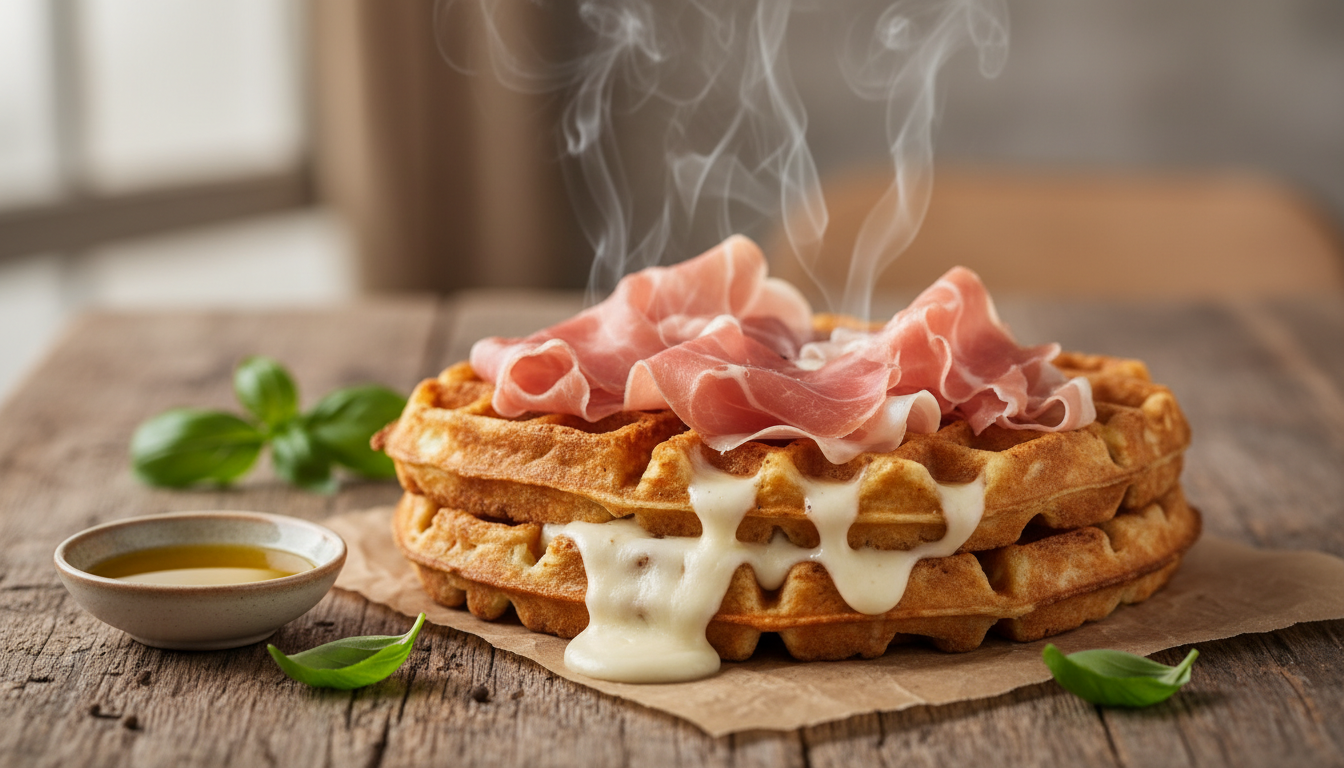 découvrez notre recette gourmande de gaufres salées au jambon cru et mozzarella fondante, une délicieuse idée à tester pour un repas savoureux et facile à préparer.