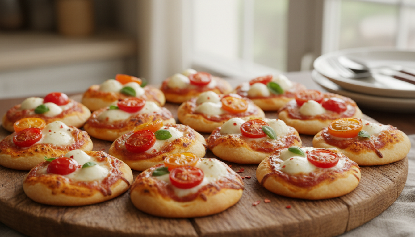 découvrez nos mini-pizzas légères, une explosion de saveurs à savourer en une seule bouchée. parfaites pour un apéritif gourmand et facile à partager.