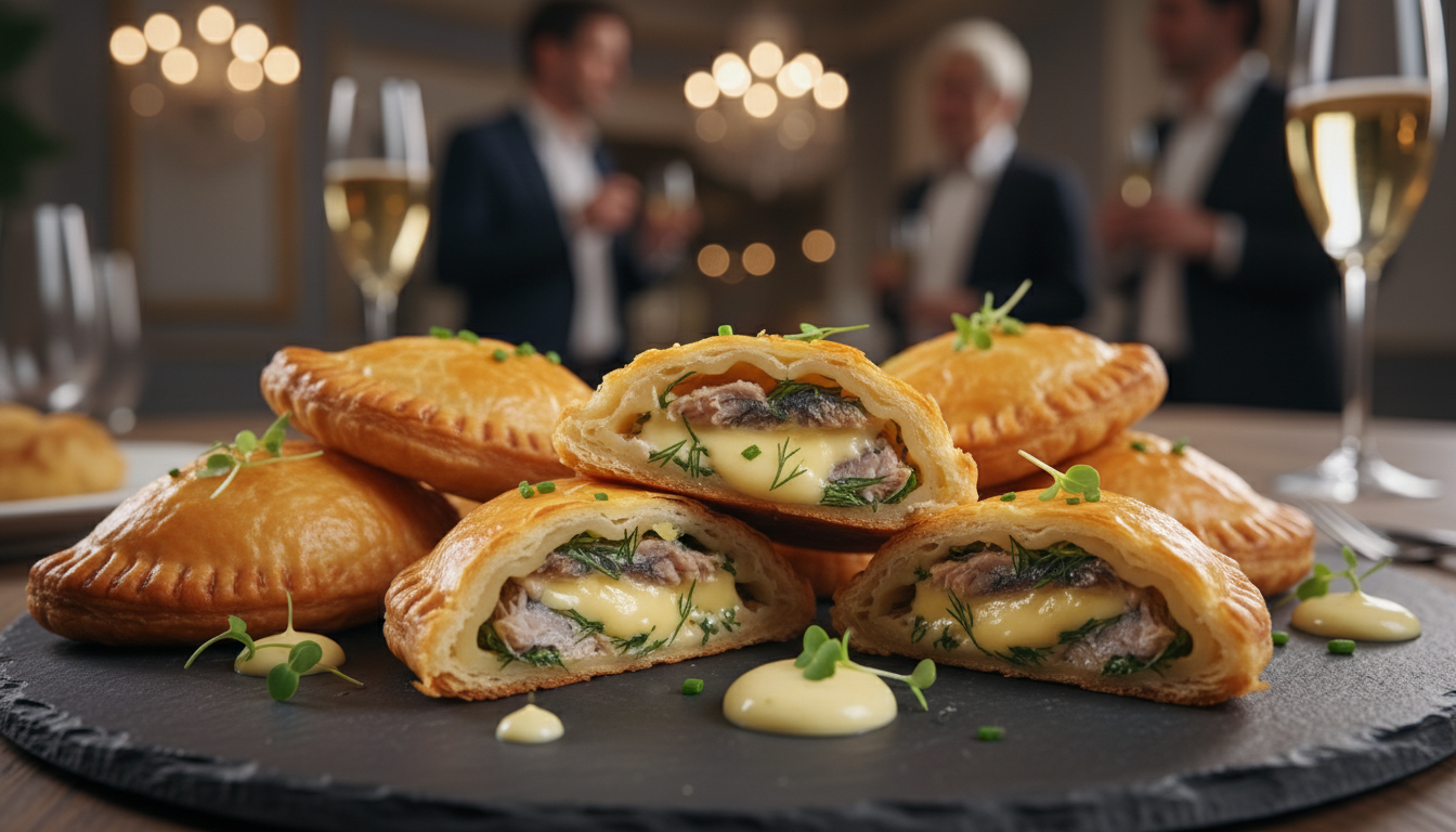 découvrez notre recette savoureuse de chaussons de sardines au fromage frais parfumé à l'ail et aux fines herbes, pour un apéritif gourmand et original.