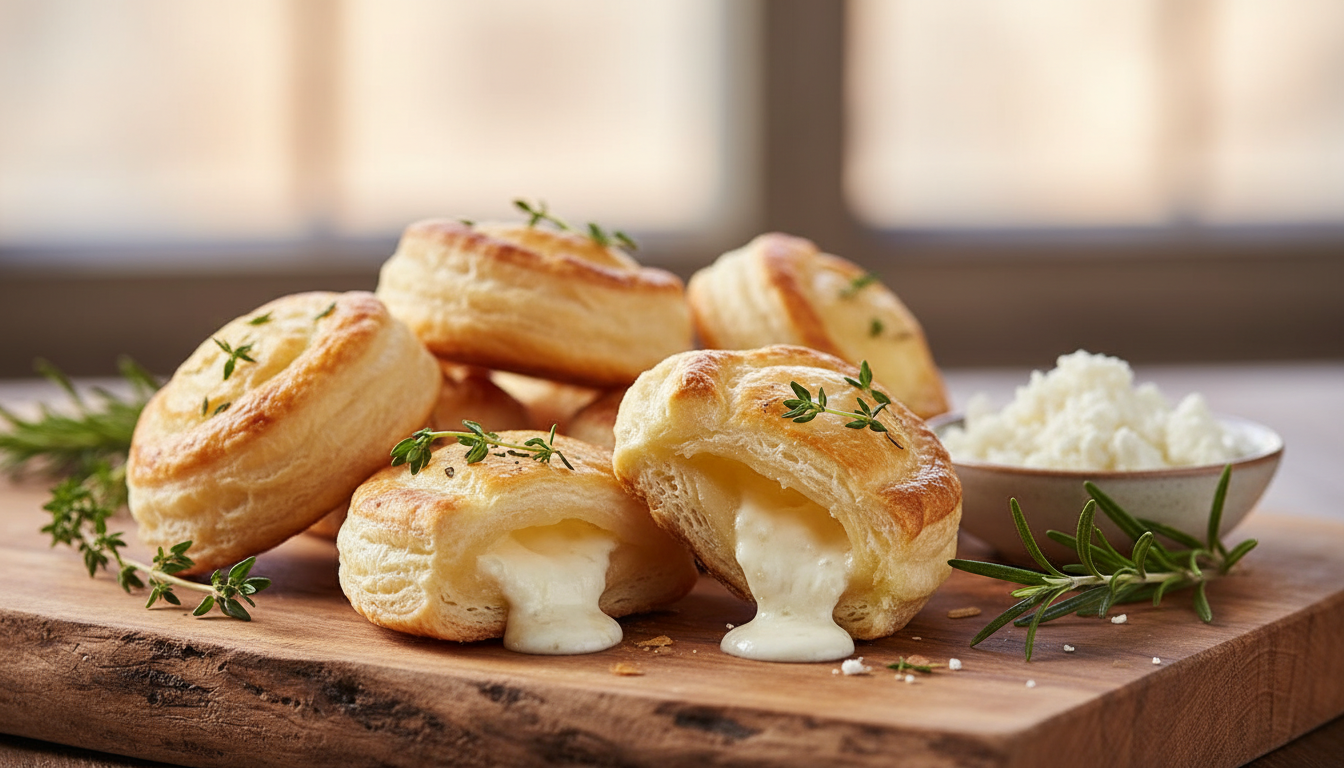 découvrez notre recette simple et gourmande de feuilletés au fromage de chèvre, parfaits pour un apéritif savoureux ou un encas délicieux.