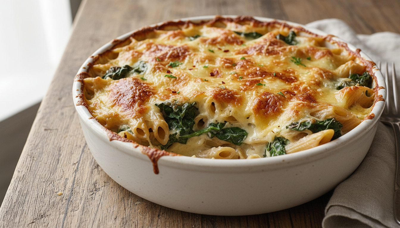 découvrez une recette gourmande et saine de gratin de pâtes aux blettes, nappé d'une béchamel légère, pour un plat savoureux et équilibré à partager en famille.