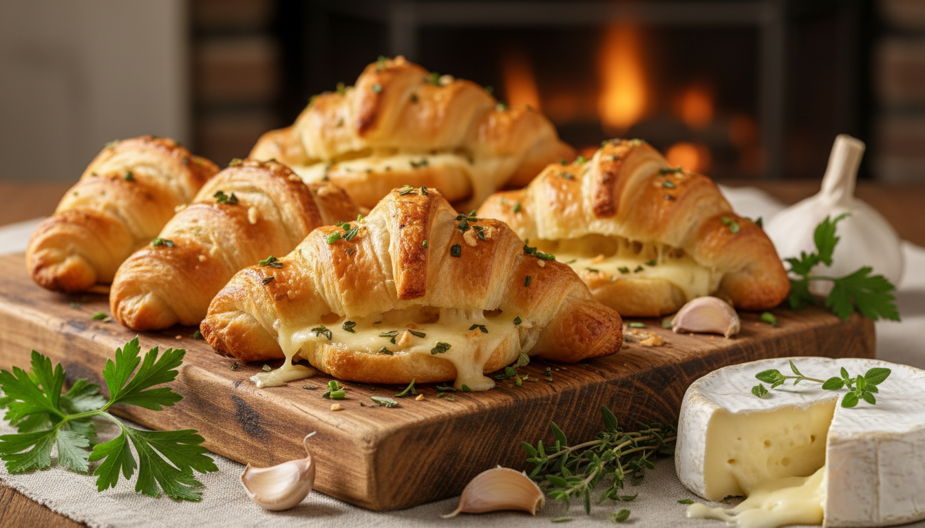 découvrez notre recette facile et gourmande de mini croissants apéritifs au fromage, ail et fines herbes, parfaits pour vos apéritifs réussis et pleins de saveurs.