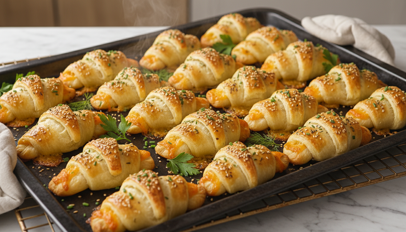 découvrez la recette facile et gourmande des mini croissants apéritifs au fromage, ail et fines herbes, parfaits pour vos fêtes et apéros réussis.