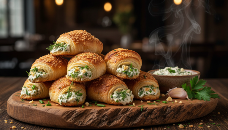 découvrez la recette facile et gourmande des mini croissants apéritifs au fromage, ail et fines herbes, parfaits pour régaler vos invités en toute simplicité.