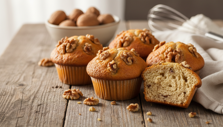 découvrez notre recette simple et rapide de délicieux muffins aux noix, parfaits pour une douceur légère et gourmande à savourer à tout moment.