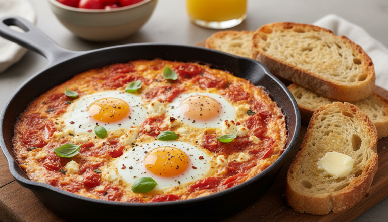 découvrez une recette facile et savoureuse d'œufs à la tomate au four, parfaite pour un dîner réconfortant en mars, avec seulement trois ingrédients du placard.