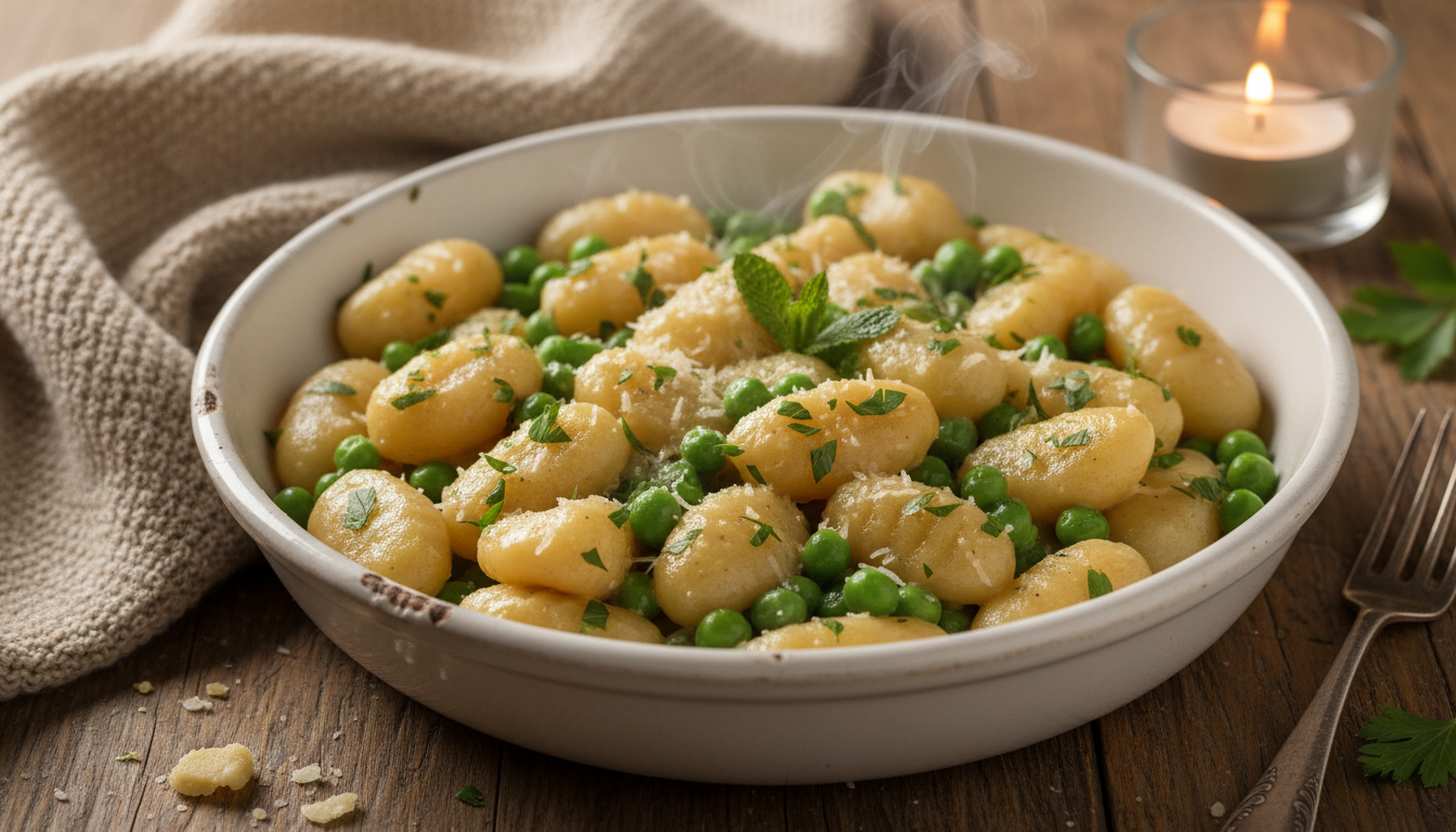 découvrez notre recette simple et délicieuse de gnocchis doux aux petits pois, parfaite pour un repas savoureux et rapide à préparer.