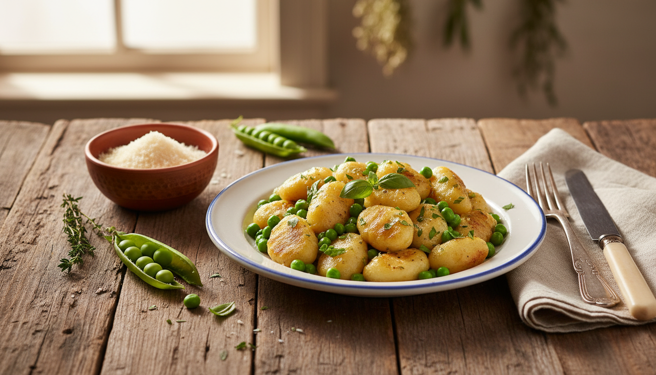 découvrez notre recette simple et délicieuse de gnocchis doux aux petits pois, parfaite pour un repas savoureux et facile à préparer.