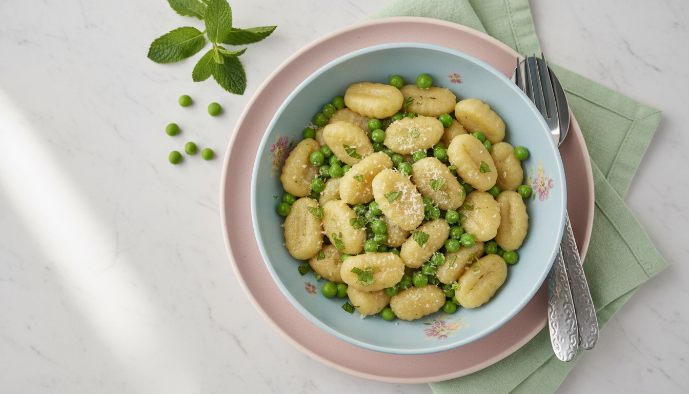 découvrez notre recette simple et savoureuse de gnocchis doux aux petits pois, idéale pour un repas gourmand et rapide à préparer.