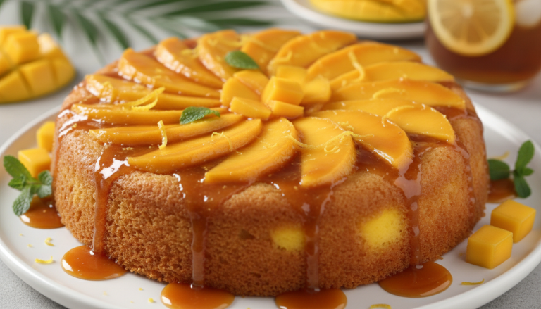 découvrez le gâteau renversé citron-mangue de cyril lignac, une recette gourmande alliant l'acidité fraîche du citron à la douceur caramélisée de la mangue pour un dessert inoubliable.