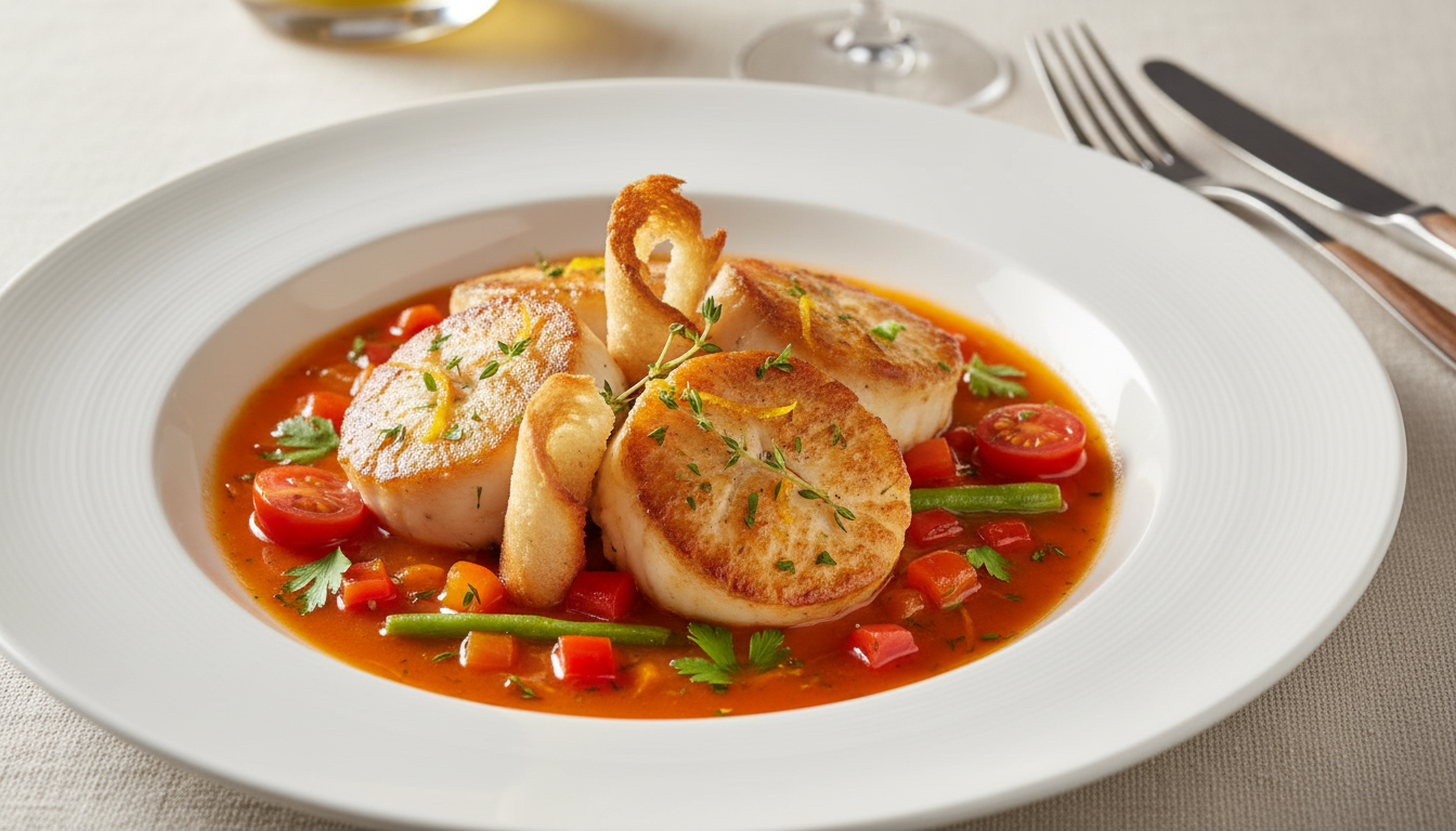 découvrez notre recette revisitée de la lotte à l’armoricaine, alliant saveurs classiques et légèreté pour un plat gourmand et raffiné.