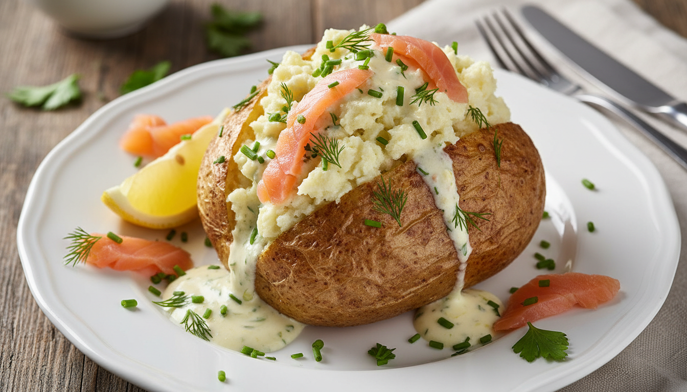 découvrez notre recette facile de pomme de terre farcie au saumon fumé, pour un cœur fondant et exquis qui ravira vos papilles à chaque bouchée.