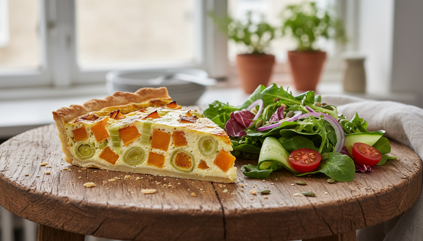 découvrez la quiche butternut-poireau, une délicieuse recette qui marie la douceur fondante de la butternut au croquant du poireau, pour un plat savoureux et végétarien qui fait oublier la viande.