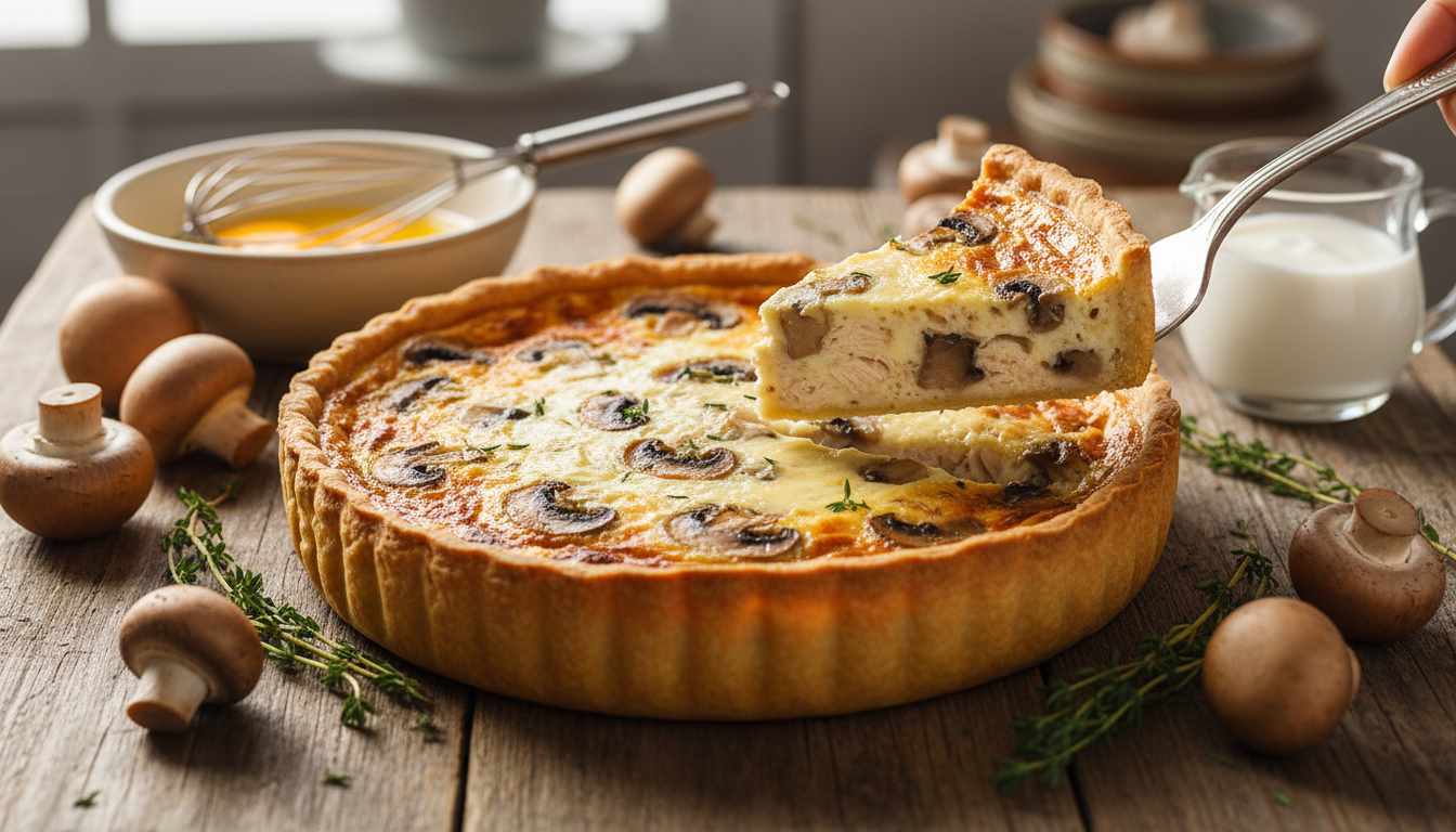 découvrez notre recette gourmande et simple de quiche légère au poulet et champignons, parfaite pour un repas savoureux et équilibré.